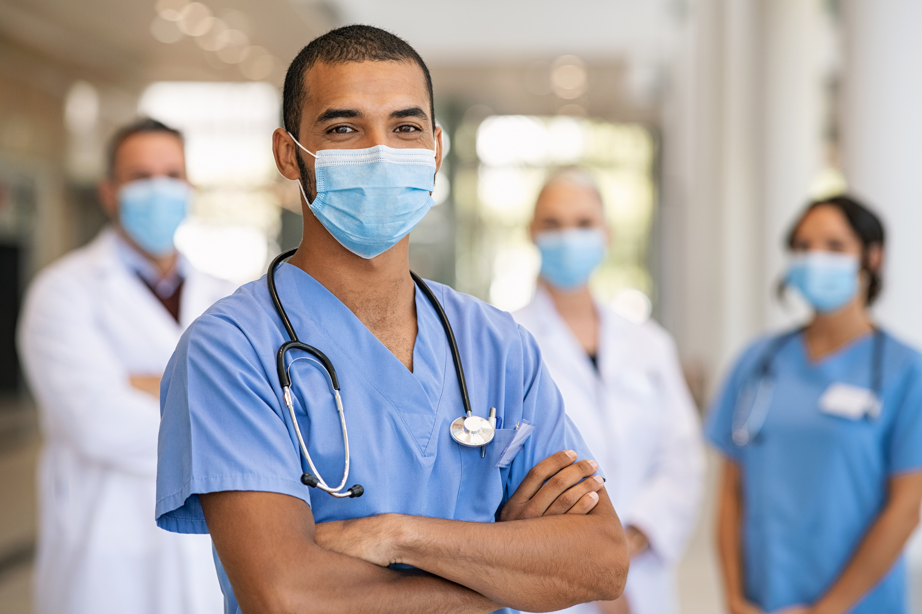 Team of doctors and nurses in hospital